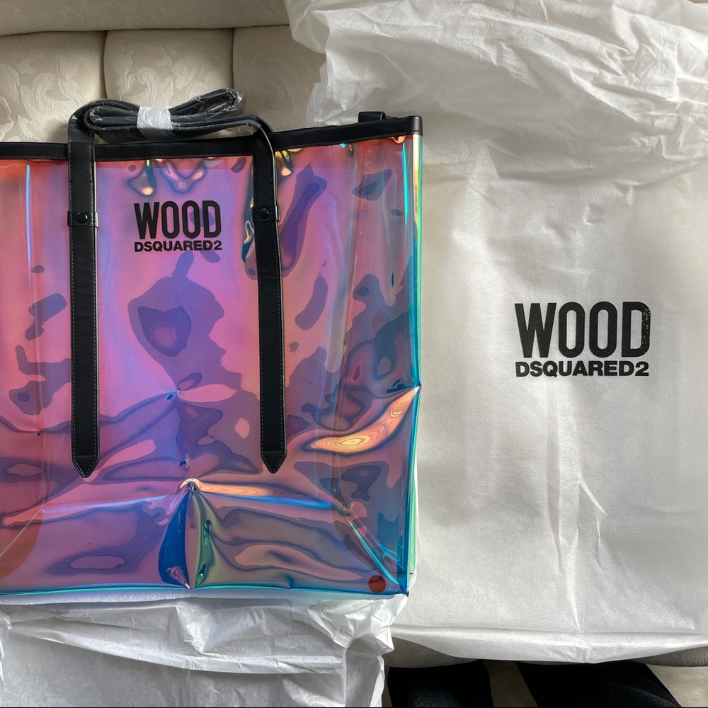 wood by DSQUARED2 TOTE BAG metallique